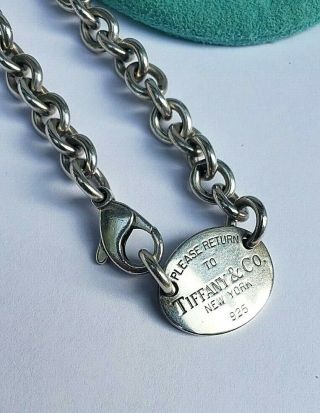 Sterling Silver Vintage Tiffany & Co.  Return To Tiffany Ny Choker Necklace.