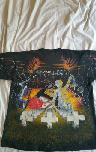 Very Rare Vintage 1991 Metallica all Over Multi Album Print T shirt  5