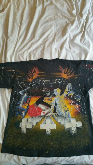 Very Rare Vintage 1991 Metallica all Over Multi Album Print T shirt  6