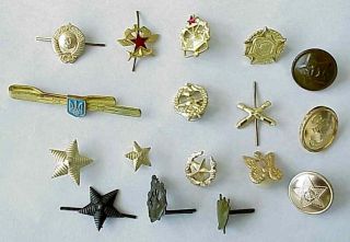 Russian Soviet Military Armed Emblem Pin Award War Gold Badge Medal Order Star