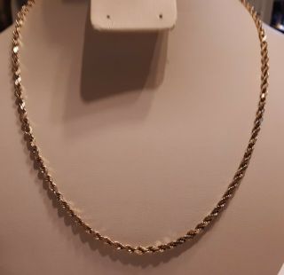 10k Yellow Gold Rope Chain Necklace Vintage.  5 Grams