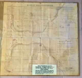 RARE Civil War Confederate Mississippi Cavalry Muster Roll Wirt Adams/NB Forrest 2