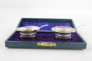 4 X Vintage Hallmarked.  925 Sterling Silver Cruet Set & Spoons Boxed (44g)