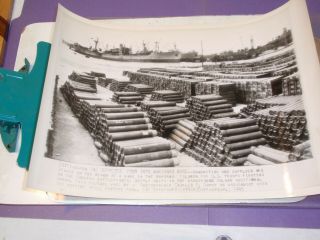 Wwii Ap Wire Photo Munitions Supplies Piled On Beach Marianas Base.  3/14/45 D633