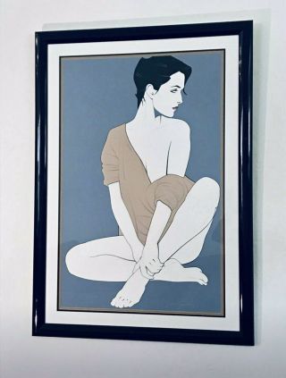 Patrick Nagel 1980s Rare Commemorative Silkscreen Poster Framed