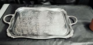A Vintage Chased Silver Plated Serving Tray By Viners Of Sheffield.