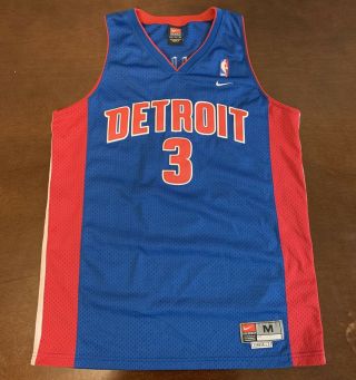 Rare Vintage Nike Nba Detroit Pistons Ben Wallace Basketball Jersey