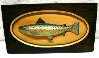 Mike Valley Trout Plaque Fish Spearing Decoy Ice Fishing Lure Wall Hanging