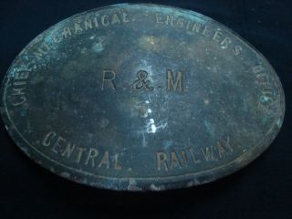 Old Vintage Brass Big Size Railway Engineer Badge From India 1930