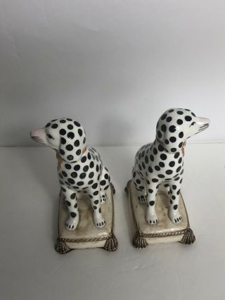 Set of Fitz & Floyd Vintage Bookends Staffordshire - Style Dalmatian 6.  5 