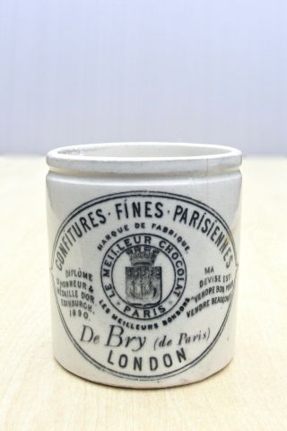 Vintage C1900s De Bry (de Paris) London Confitures Fines Parisiennes Jam Pot