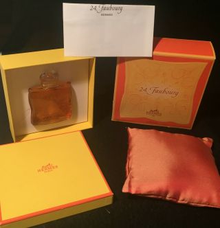 Vintage Hermes " 24 Faubourg " Parfum - - 1 Oz.  Pure Perfume W/box & Pillow