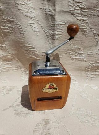 Vintage Zassenhaus Wooden Coffee Grinder Mill German Great