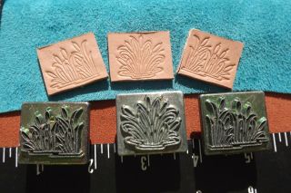 Leather Tools/ Vtg Rare Discontinued Midas 1 " Cattail Stamp Set Of Three