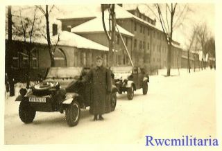 Rare Wehrmacht Troops In Winter W/ Vw Type 82 Kubelwagen Jeep; Berlin (1)