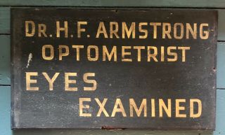 Vintage Antique Optometrist Eyes Examined Wood Wooden Sign 19 " X 11 "