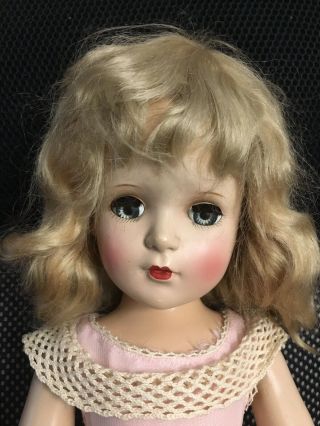 Vtg Alexander Hard Plastic Doll Margaret Rose Orig Dress 17” And 2