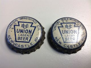 Vintage Union Beer Bottle Caps Union Brewing Co.  Castle Pa
