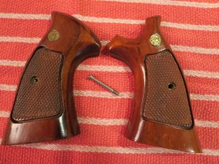 Vintage Smith & Wesson N Frame Revolver Wooden Grips Square Butt Factory 1981