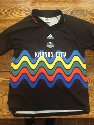 Kansas City Wizards Soccer Football Kit Jersey Adidas Large Sporting Kc Vintage