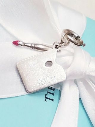 RARE Tiffany & Co Paloma Picasso Enamel Paint Brush Art Pallet Charm Clasp Pouch 7