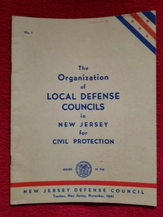 Wwii Civil Defense Book For Jersey