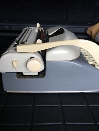 , Vintage AMC,  (Alpina) Typewriter.  Made in Germany.  Grey and creme. 5