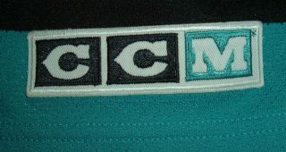 Vintage San Jose Sharks Hockey Away Jersey Mens Sz L CCM NHL SEWN 4