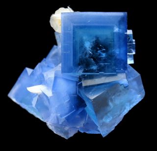 32g Rare Transparent Blue Cube Fluorite & Calcite Mineral Crystal Specimen/china