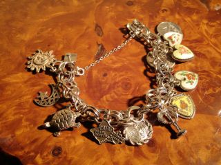 Hawaii Vintage Charm Bracelet With Charms Sterling Silver Funky