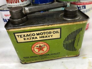 Vintage Texaco Texas Half Gallon Spout Early Metal Motor Oil Can