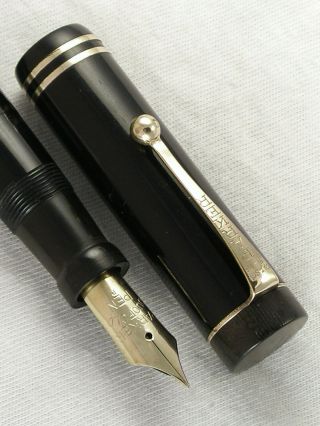 Vintage 1920s Parker Lucky Curve Duofold Sr Fountain Pen Hard To Find Black