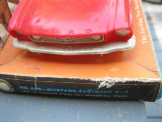 VINTAGE FORD MUSTANG FASTBACK 2,  2 PROMO CAR 1965 RED PROCESSED PLASTICS 10 