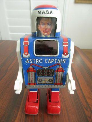 Vintage Astro Captain Nasa Robot - Tin Wind Up - Daiya - Japan 1960 