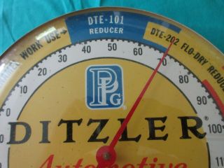 Vintage 1940‘s Ditzler Paint Advertising Thermometer Sign Gas Oil - Cool 6