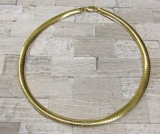 Gold Plated Sterling Silver Omega Link Necklace; Italy 17 " 4 - H7631