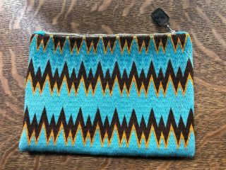 Vintage Wool Native American Chimayo Clutch Purse With Arrow Talon Zipper