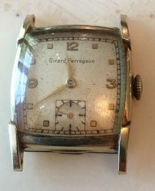 Vintage Girard Perregaux 10k Gold Filled Square Case 17 Jewels Mens Watch