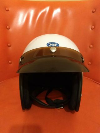 Early Vintage Japan Arai 1962 Motorcycle Helmet White W Visor