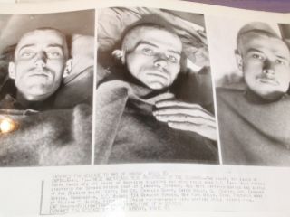 Wwii Ap Wire Photo Face Pics 3 American Prisoners Freed Limburg Germany Dsp650