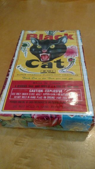 Vintage Fireworks Labels Black Cat