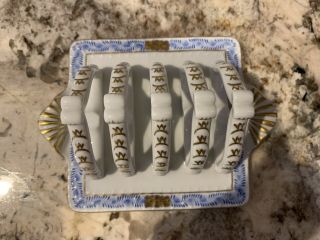 Vintage Herend Rothschild Porcelain Hand Painted Toast Rack Hungary