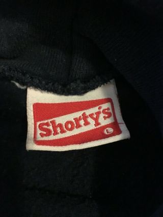 vintage 90s shortys skateboards hoodie size large dark blue logo chad muska rare 3