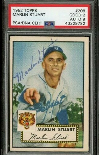 1952 Topps 208 Marlin Stuart Tigers Rare Auto Psa/dna Signed Autographed Card