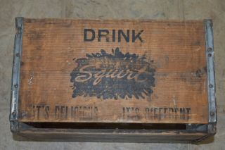 Drink Squirt Soda Pop Wood 24 Bottle Crate Painted Sides Wooden Vintage Sign