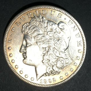 1892 - S Morgan Silver Dollar Choice Xf Au About Uncirculated Rare Key Date Wow