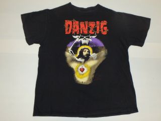 Vintage 1990 Danzig Long Way Back From Hell Concert Tour T - Shirt Large Satan Ex