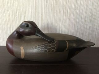 Vintage Wooden Duck Decoy Hand Carved Patrick Spielman