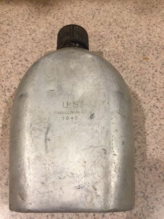 Ww2 Us Army/ Military Canteen Massillon Al.  Co.  Dated 1945