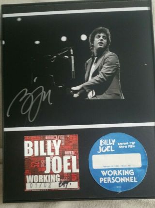 Billy Joel Vintage Sexy Signed Autographed Framed 8x10 Photo,  2 Vip Pass